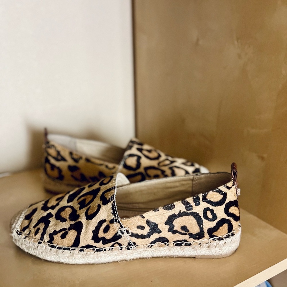 Sam Edelman Khloe genuine calf hair leopard print espadrille flats size 6.5 - Picture 6 of 9